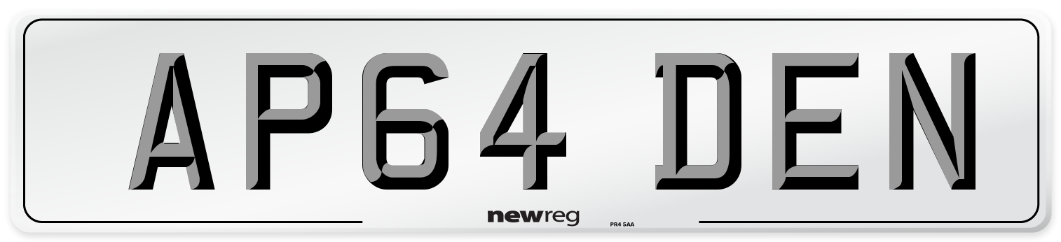 AP64 DEN Number Plate from New Reg